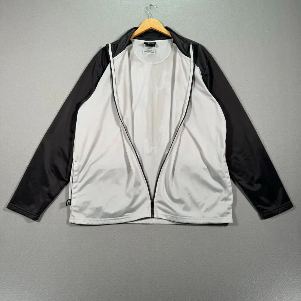 And1 Track Jacket Mens Extra Large White Full Zip Sweatshirt Basketball Hoop Mix